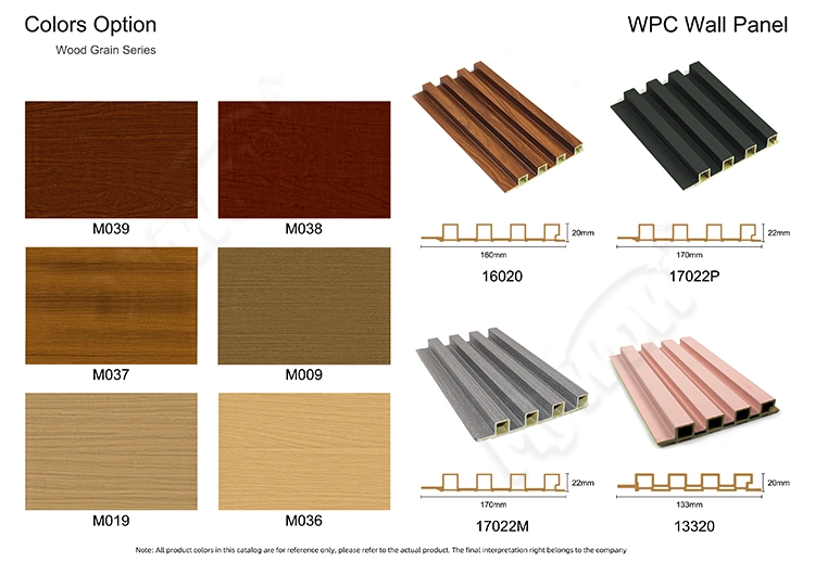 Wooden Grain Wood Plastic Composite Wall Cladding Laminate WPC Wall Panel for Home Decoration